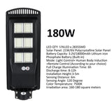 Solar Lamp With PIR Motion Sensor Solar Street Light LED Outdoor Garden Wall Lamp with Remote Controller 80W 140W 180W