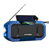 New Solar Hand Crank AM/FM/NOAA Radio SOS With Power Bank LED USB And Bluetooth Speaker
