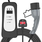 VonHaus EV/Electric Vehicle Charging Cable – UK Plug to Type 2, 10 Amp Electric Car Charger – 6.5m, Shower resistant, With Carry Case