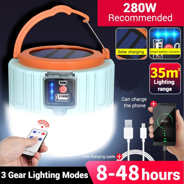 LED Camping Light USB Portable Phone Charging Camping Lantern Rechargeable Waterproof Great For Outdoor Hiking Fishing